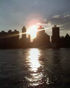 Sun Reflecting on Water in New York City