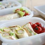 Close up of sandwiches in a lunch box