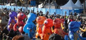 Image of salamanders on parade, Nice Carnival 2009, Nice, France, photography by R. Isip