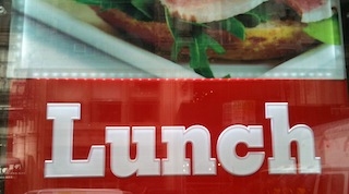 Lunch sign, photography by R. Isip 