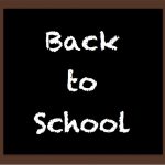 Image of a blackboard with the phrase "Back to School"