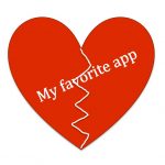 Image of a heartbreak with the words "My favorite app"