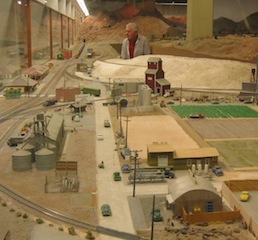 Image of a model train layout in San Diego, CA, photography by R. Isip 