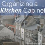 Image of houses and phrase, Organizing a Kitchen Cabinet