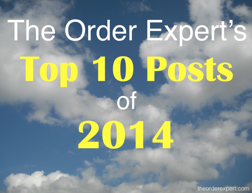 Image of clouds in a blue sky and phrase, The Order Expert's Top 10 Posts of 2014