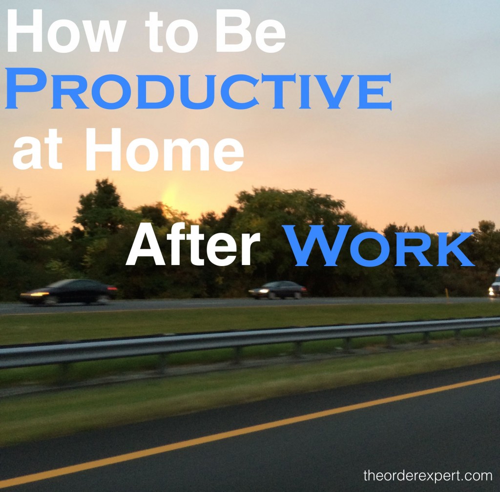 image of cars commuting on a highway and phrase, How to Be Productive at Home After Work 
