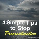 Image of an ocean and phrase, 4 Simple Tips to Stop Procrastination