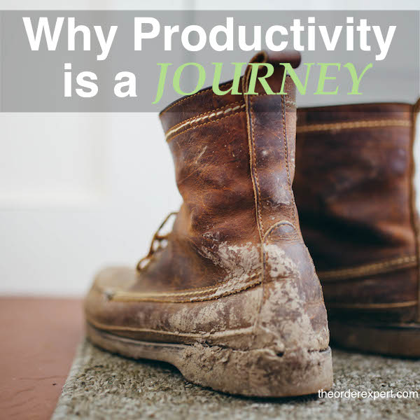 Image of boots and the phrase, Why Productivity is a Journey 