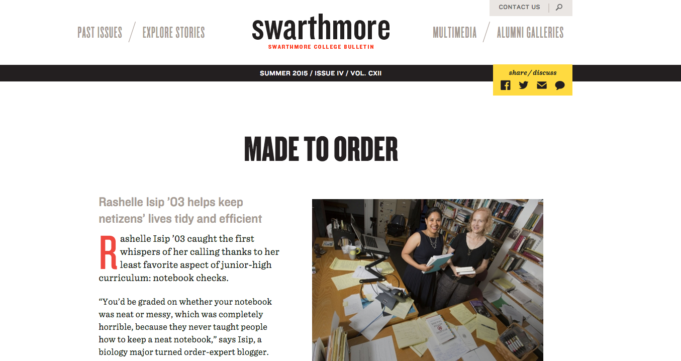 Image of screenshot of bulletin.swarthmore.edu