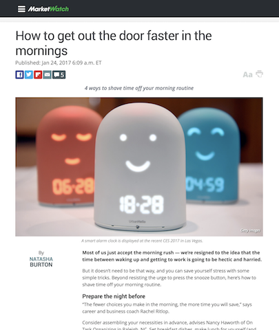 Marketwatch How to Get Out the Door Faster in the Mornings