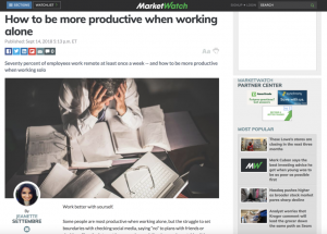 Moneyish How to Be More Productive When Working Alone