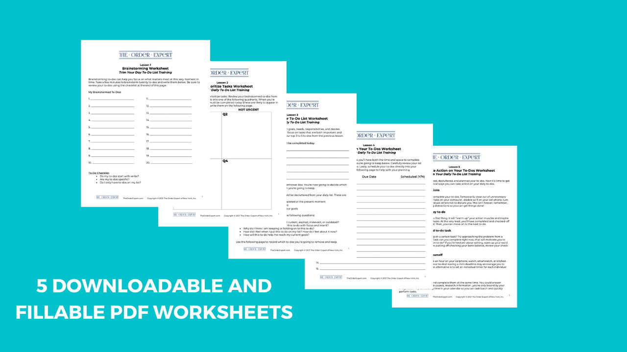 5 downloadable worksheets cover