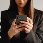 Woman looking at a smart phone
