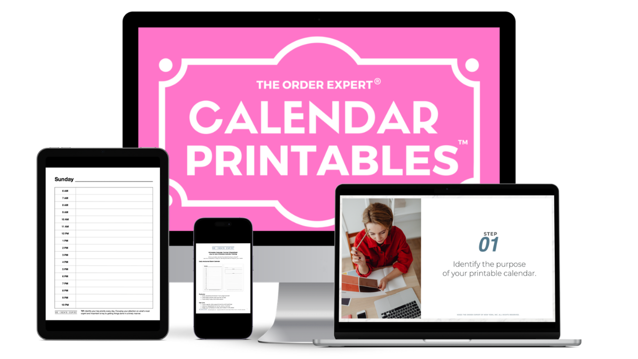 The Order Expert Calendar Printables Digital Mockup